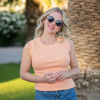 IN STOCK Morgan Micro Striped Tank - Orange