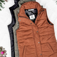 IN STOCK Harlow Long Vest - Cinnamon