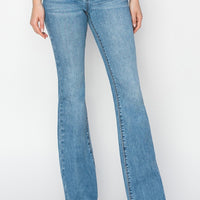 RISEN Mid Rise Flare Jeans with Pockets