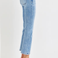 RISEN Full Size Low Rise Crop Slim Straight Jeans