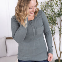 IN STOCK Georgia Long Sleeve Top - Dusty Jade