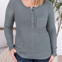 IN STOCK Georgia Long Sleeve Top - Dusty Jade