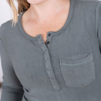 IN STOCK Georgia Long Sleeve Top - Dusty Jade
