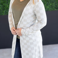 IN STOCK Classic Cardigan - Neutral Checkers FINAL SALE