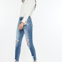 Kancan High Rise Frayed Ankle Skinny Jeans