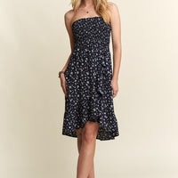 ADORA Smocked Floral Tube Dress with Pockets