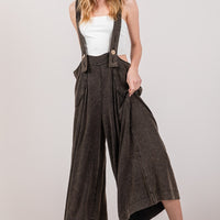 SAGE + FIG Full Size Wide Strap Wide Leg Overalls