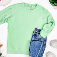 IN STOCK Corrine Ribbed Pullover Top - Lime