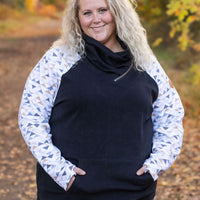 IN STOCK Zoey ZipCowl - Black and Geometric