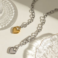 Stainless Steel Heart Chain Necklace