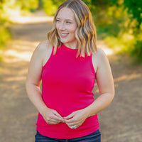 IN STOCK Tara Ribbed Tank - Hot Pink