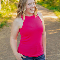 IN STOCK Tara Ribbed Tank - Hot Pink