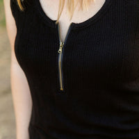 IN STOCK Mila Zipper Tank - Black | Women's Tank Top FINAL SALE