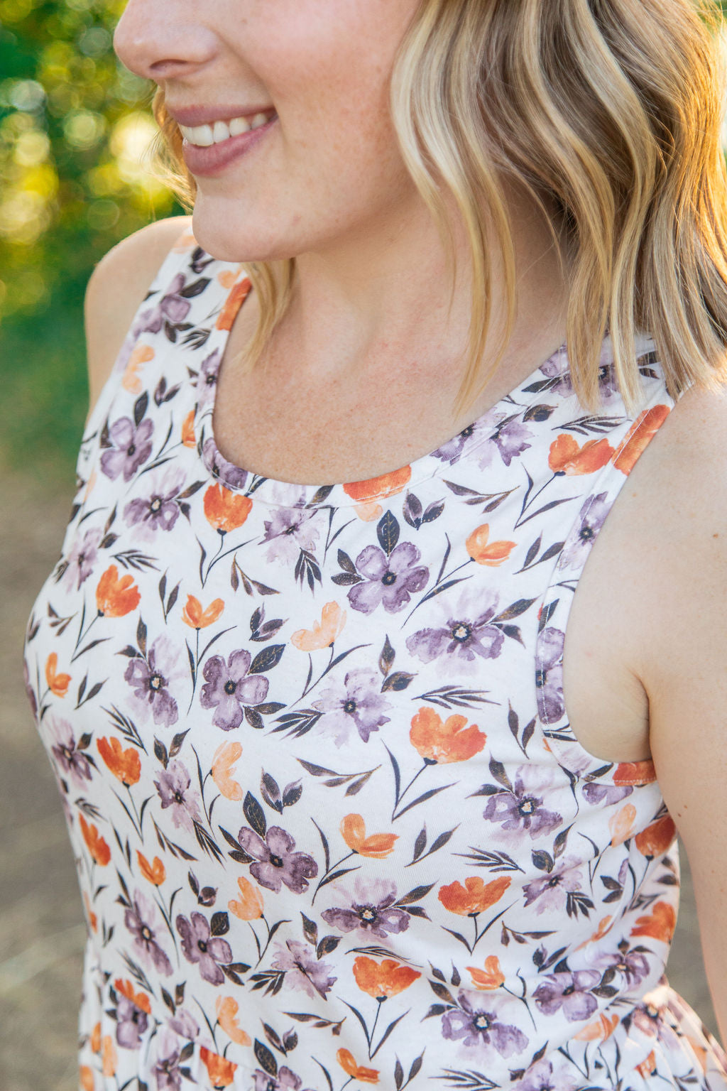 IN STOCK Renee Ruffle Tank - Harvest Floral FINAL SALE