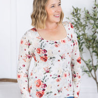 IN STOCK Alyssa Long Sleeve Top - Pink Bloom