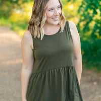 IN STOCK Renee Ruffle Tank - Olive FINAL SALE