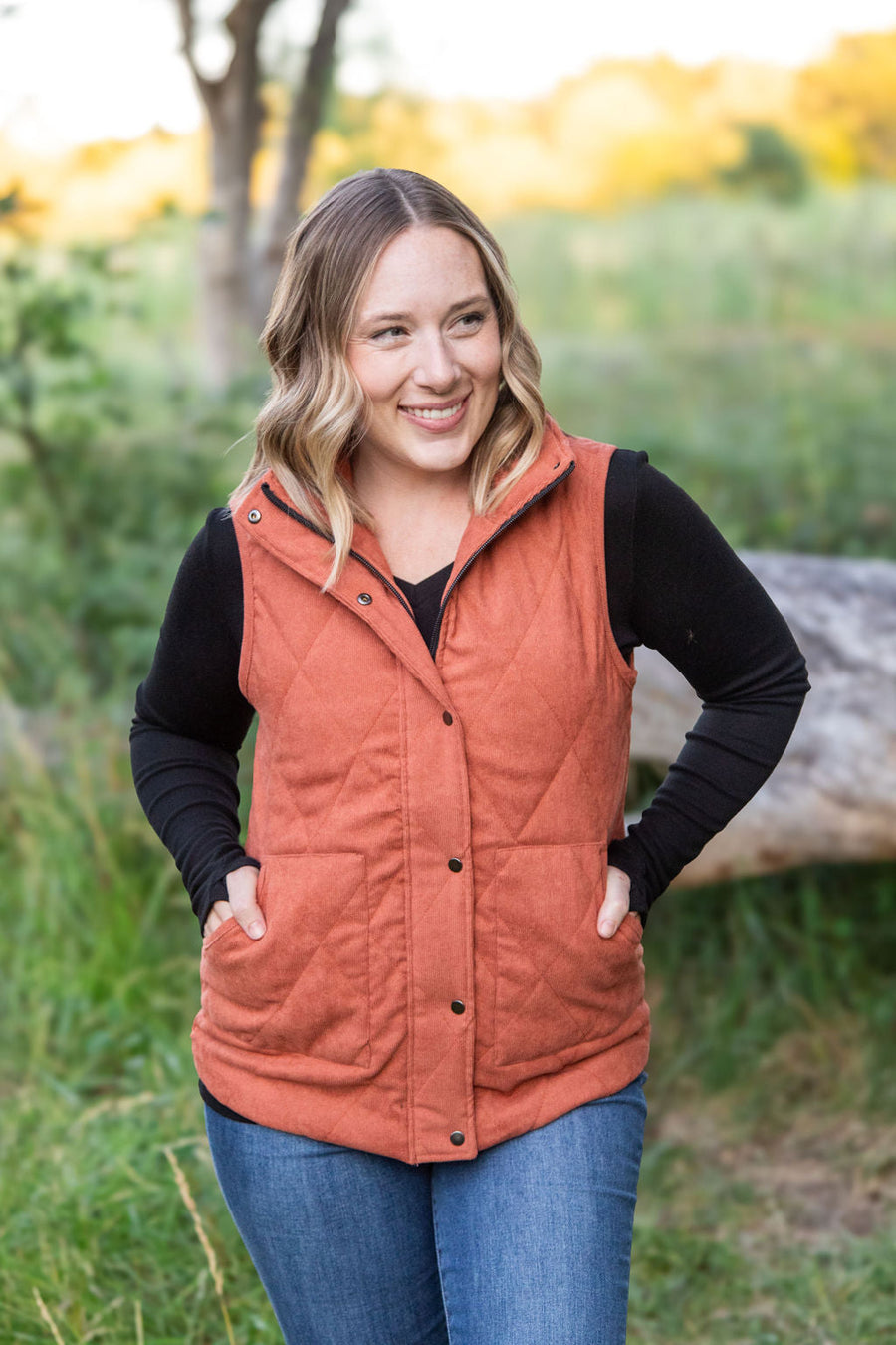 IN STOCK Corduroy Vest - Pumpkin FINAL SALE