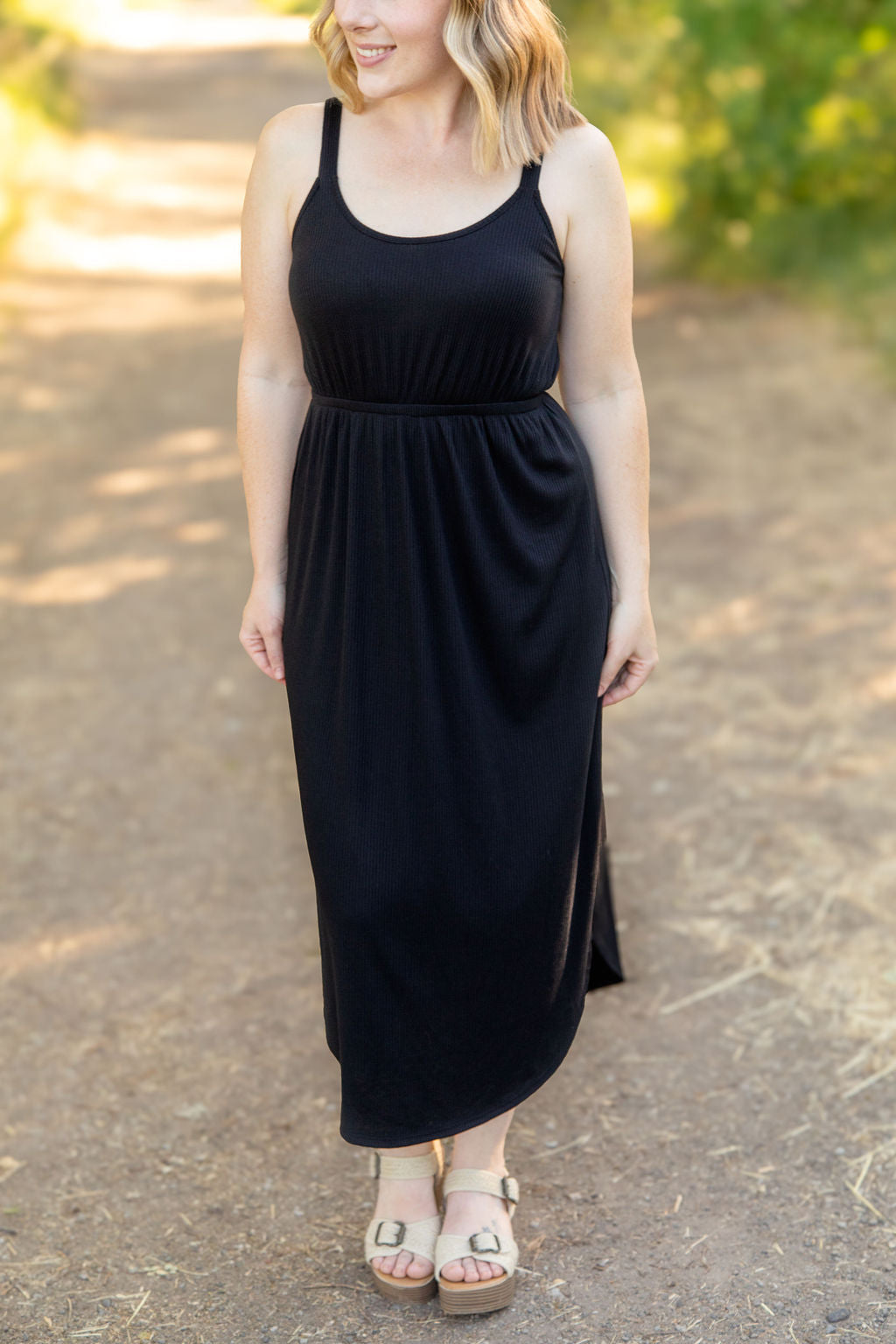 black womens midi dress