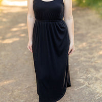 black womens midi dress