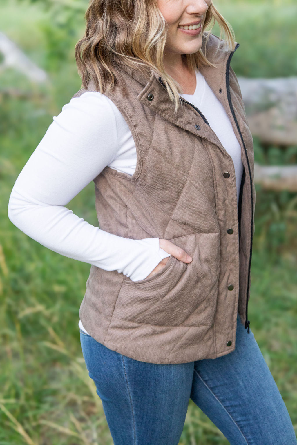 IN STOCK Corduroy Vest - Mocha FINAL SALE