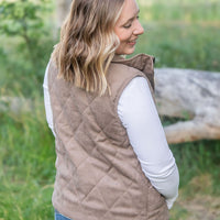 IN STOCK Corduroy Vest - Mocha FINAL SALE