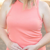 Tara Ribbed Tank - Coral | Women's Tank Top