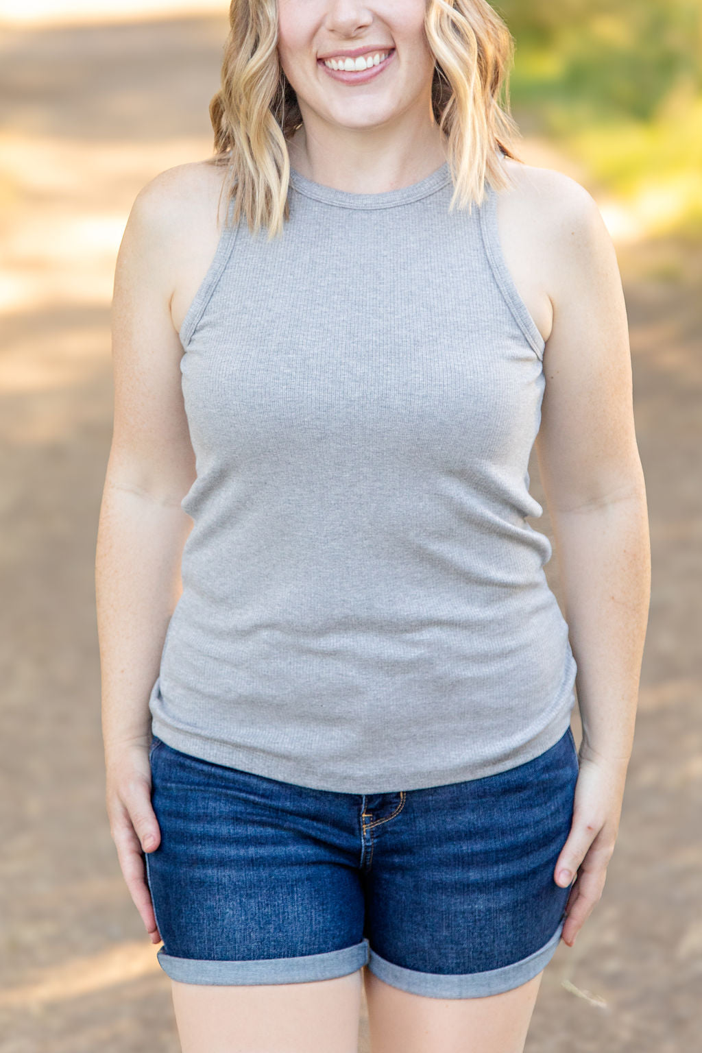 IN STOCK Tara Ribbed Tank - Grey | Women&