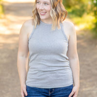 Tara Ribbed Tank - Grey | Women's Tank Top