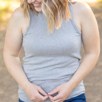 IN STOCK Tara Ribbed Tank - Grey | Women's Tank Top