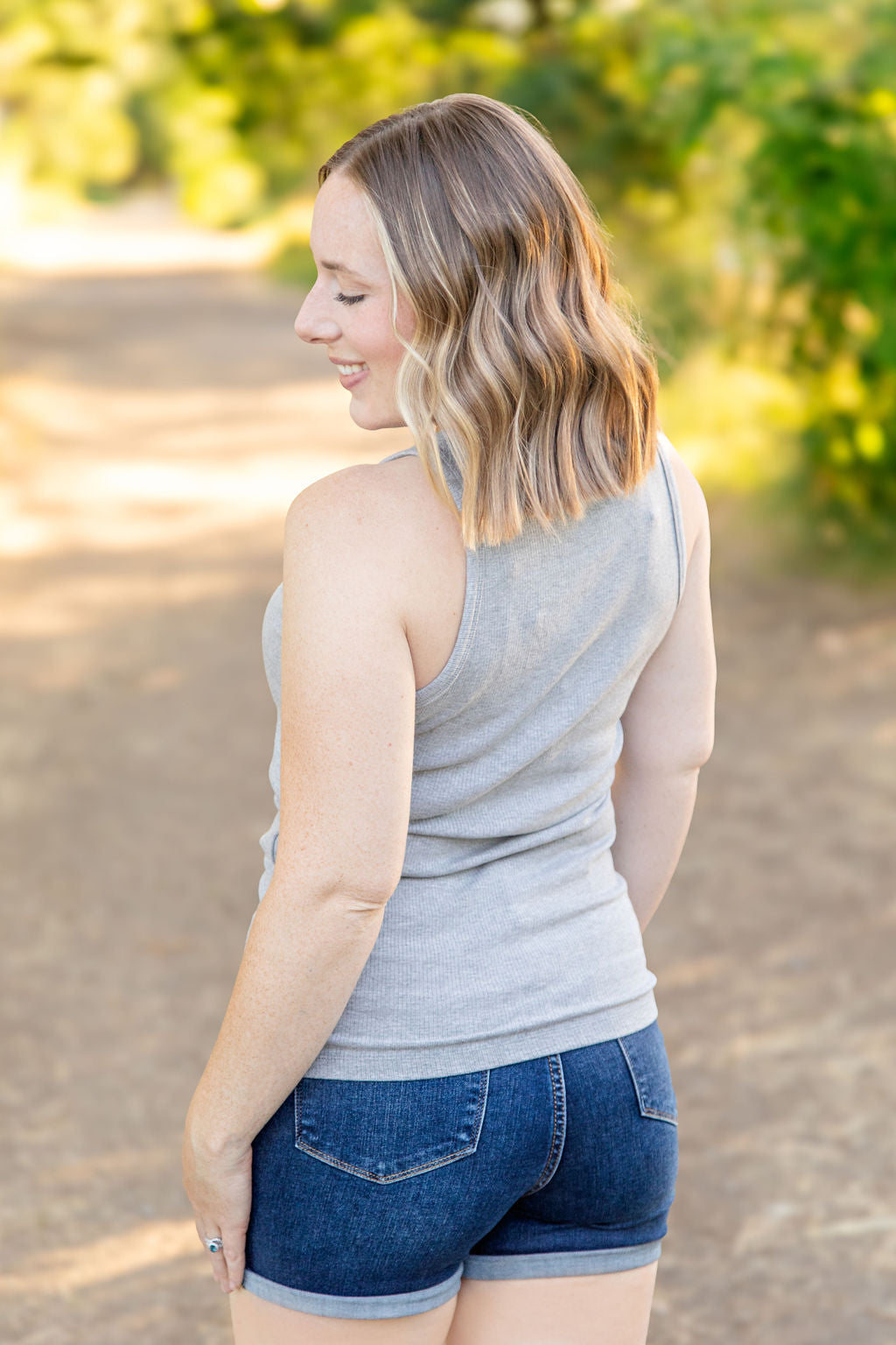 IN STOCK Tara Ribbed Tank - Grey | Women&