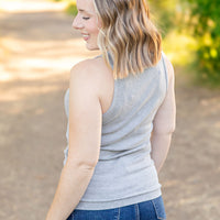 IN STOCK Tara Ribbed Tank - Grey | Women's Tank Top