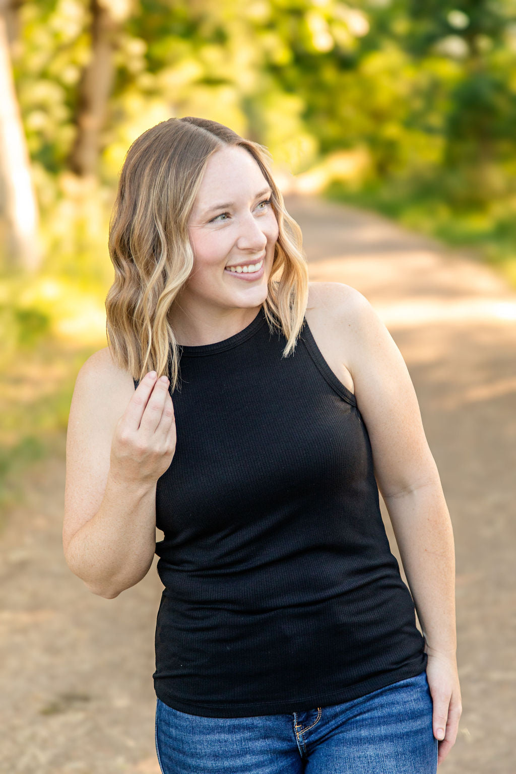 IN STOCK Tara Ribbed Tank - Black | Women&