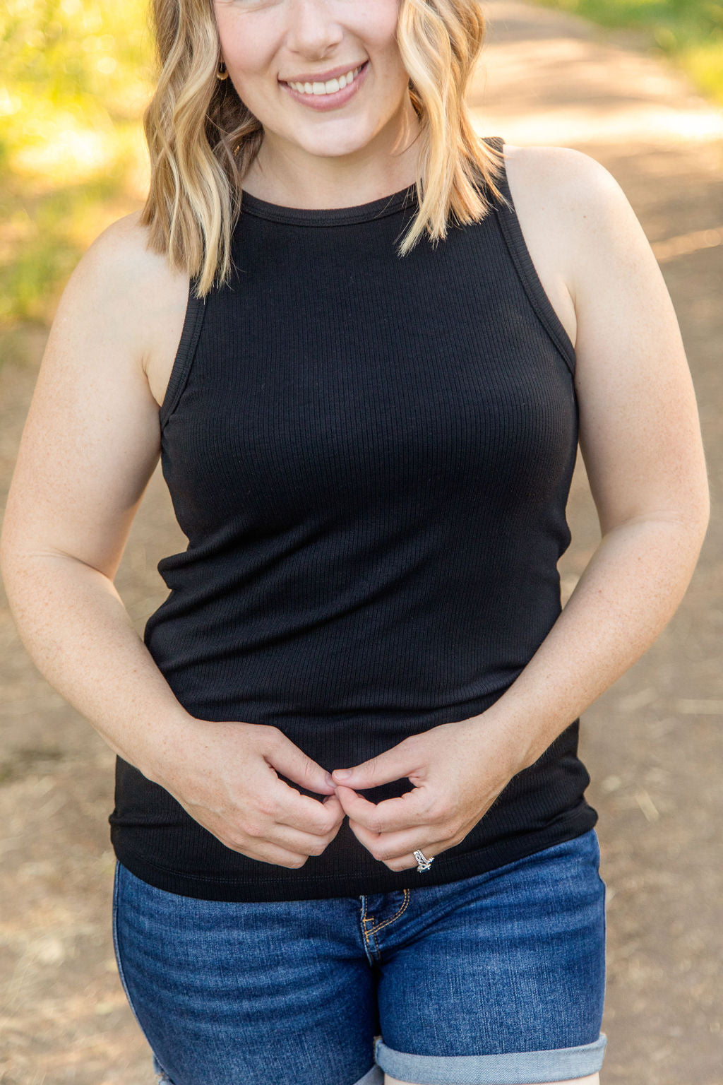 IN STOCK Tara Ribbed Tank - Black | Women&