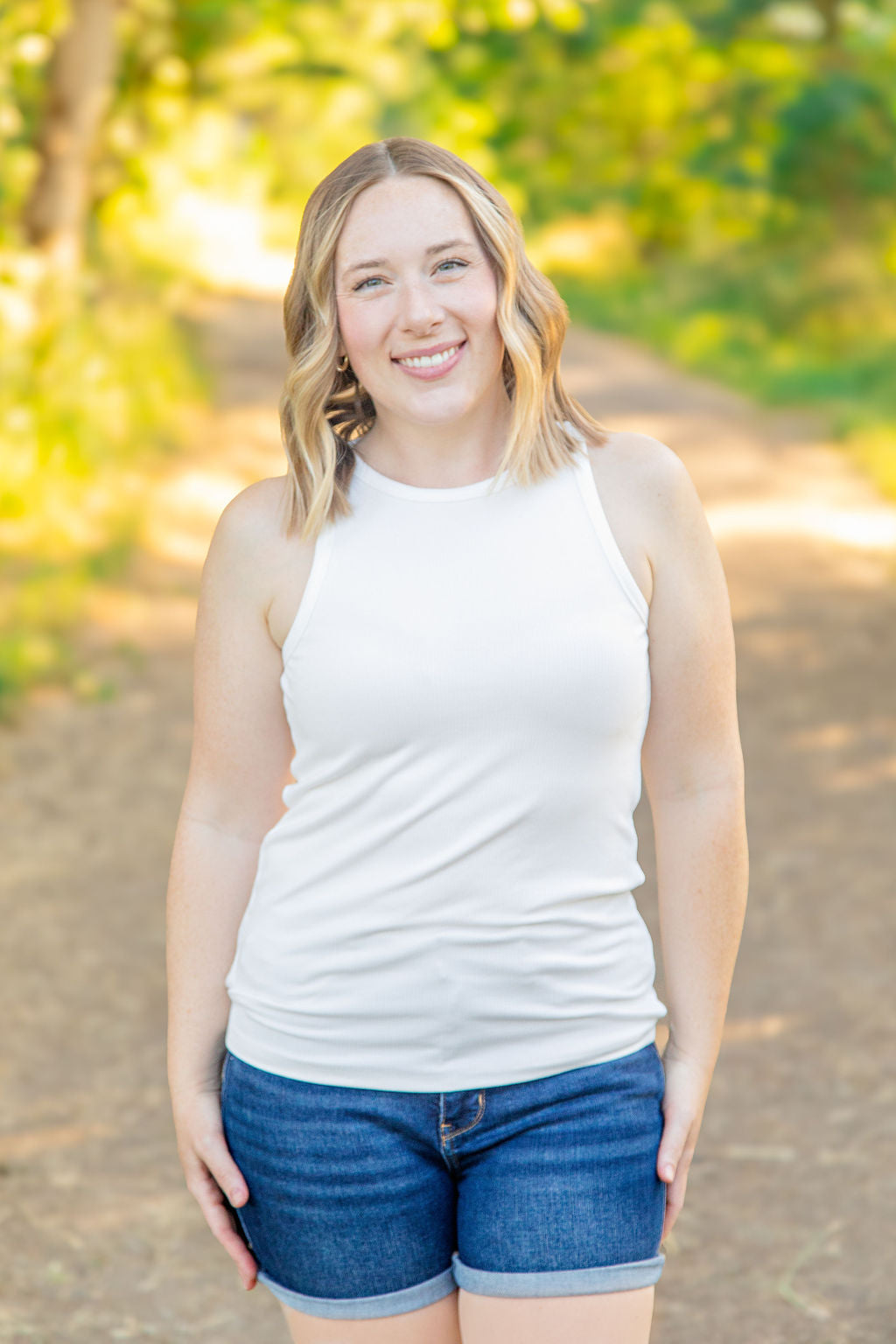 IN STOCK Tara Ribbed Tank - White | Women&