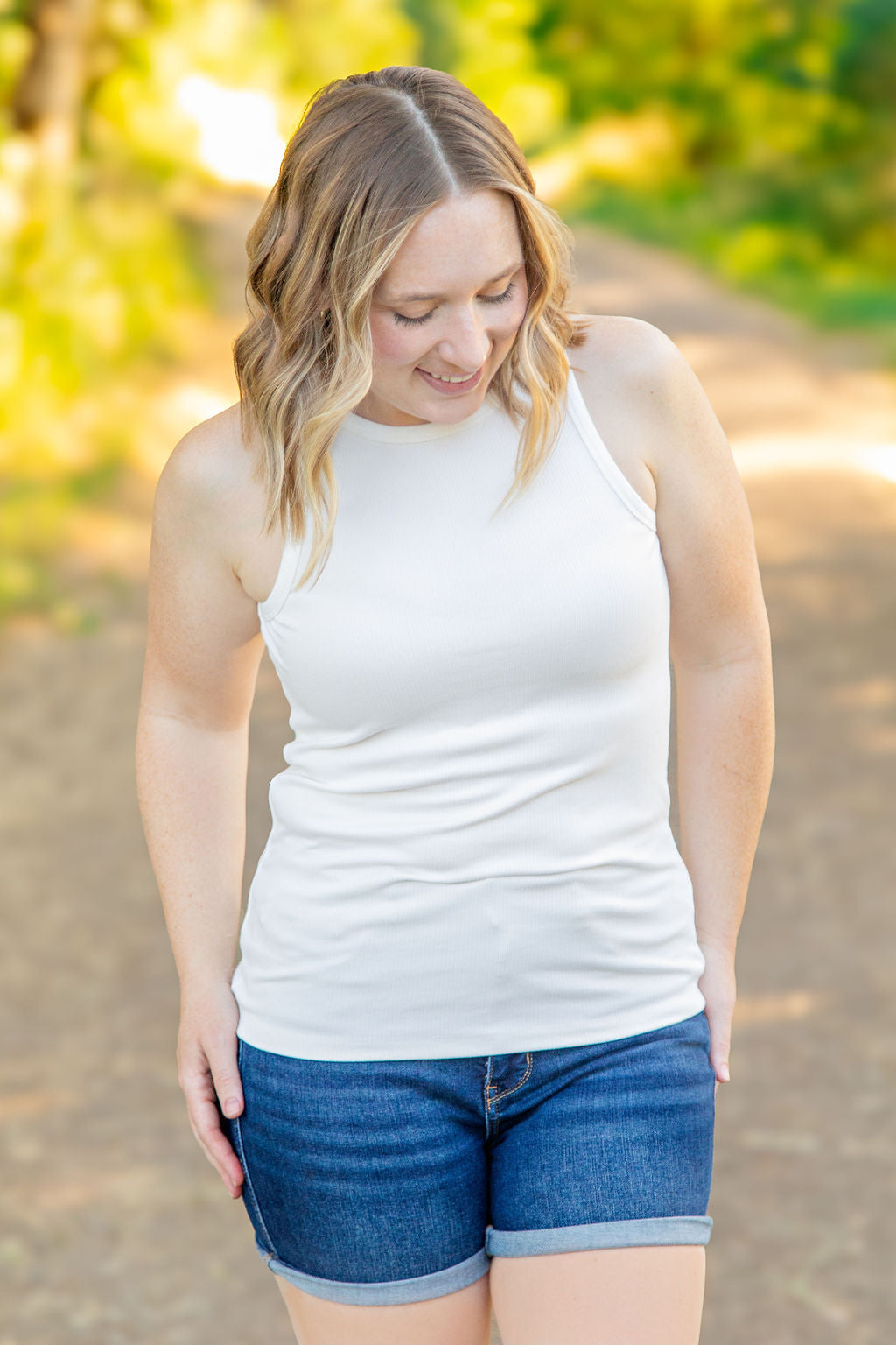 IN STOCK Tara Ribbed Tank - White | Women&