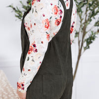 IN STOCK Corduroy Overalls - Olive