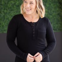 IN STOCK Georgia Long Sleeve Top - Black