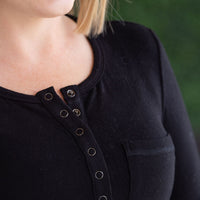 IN STOCK Georgia Long Sleeve Top - Black
