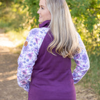 IN STOCK Zoey ZipCowl - Plum and Purple Floral FINAL SALE