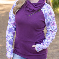 IN STOCK Zoey ZipCowl - Plum and Purple Floral FINAL SALE