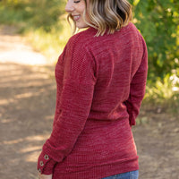 IN STOCK Brittney Button Sweater - Berry | Women's Long Sleeve