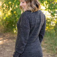 IN STOCK Brittney Button Sweater - Charcoal | Women's Long Sleeve