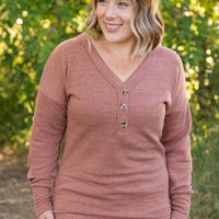 Brittney Button Sweater - Terra Cotta | Women's Long Sleeve