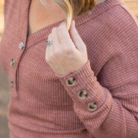 IN STOCK Brittney Button Sweater - Terra Cotta | Women's Long Sleeve FINAL SALE