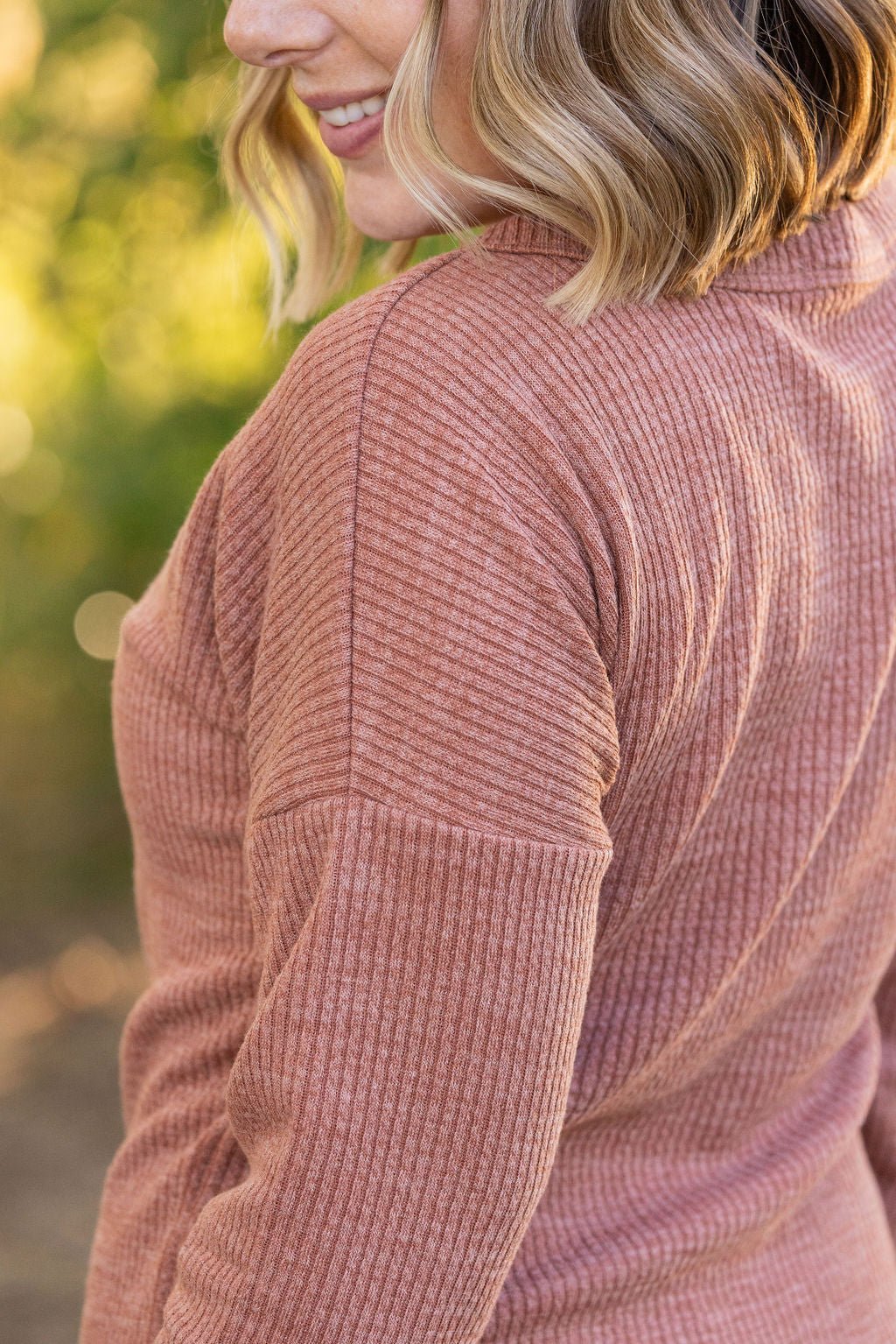 IN STOCK Brittney Button Sweater - Terra Cotta | Women&