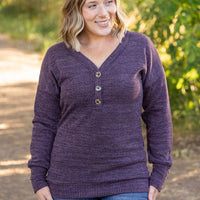 IN STOCK Brittney Button Sweater - Purple | Women's Long Sleeve FINAL SALE