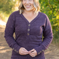 IN STOCK Brittney Button Sweater - Purple | Women's Long Sleeve FINAL SALE