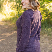 IN STOCK Brittney Button Sweater - Purple | Women's Long Sleeve FINAL SALE