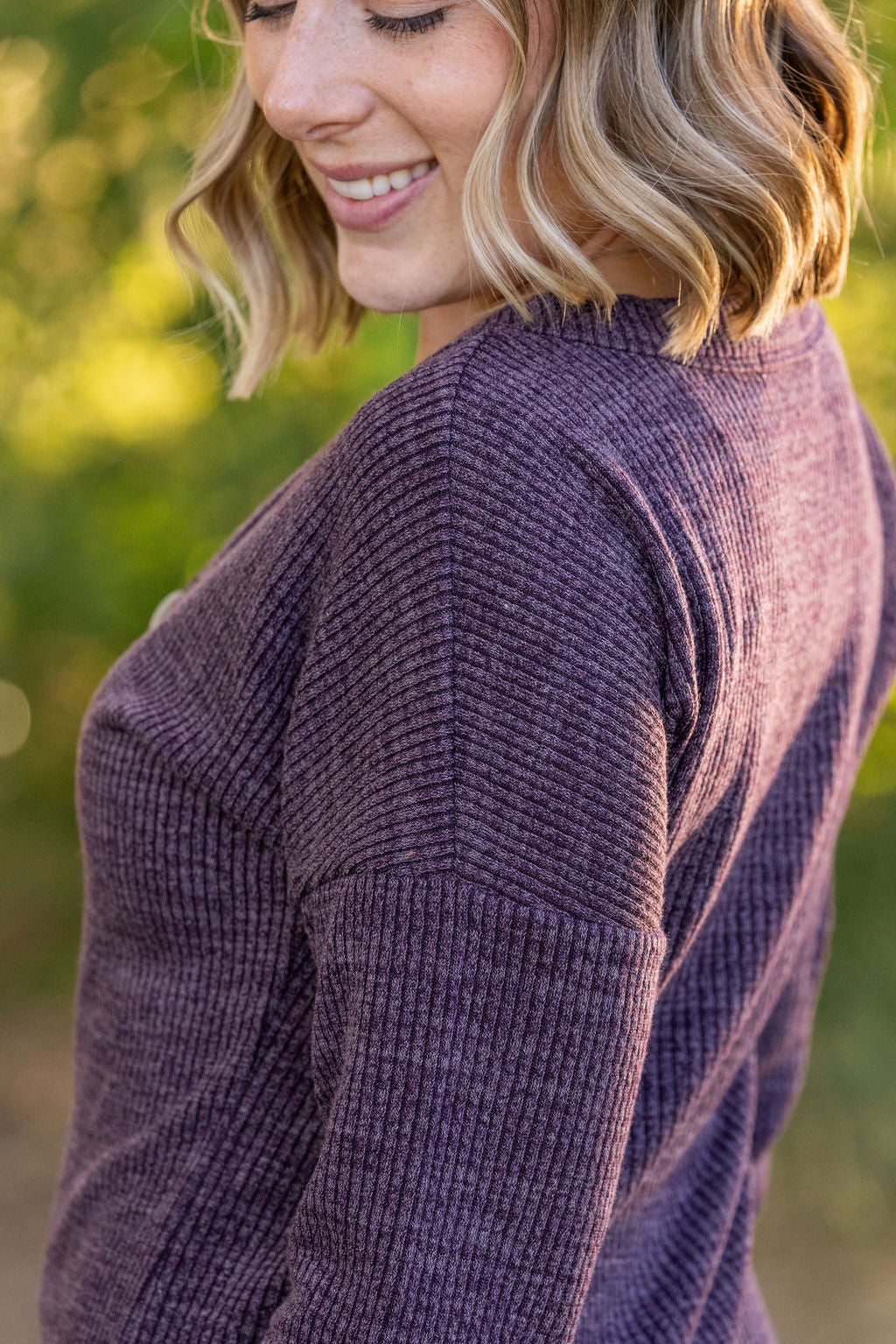 IN STOCK Brittney Button Sweater - Purple | Women&