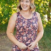 IN STOCK Luxe Crew Tank - Navy Floral Mix | Women's Tank Top FINAL SALE